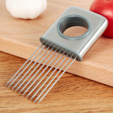 Easy Cut Onion Holder Slicer Vegetable tools Tomato Cutter Stainless Steel Kitchen Gadgets No More Stinky Hands U0502