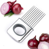 Easy Cut Onion Holder Slicer Vegetable tools Tomato Cutter Stainless Steel Kitchen Gadgets No More Stinky Hands U0502