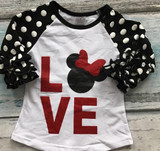 Easter baby girls love leopard three quarter cotton boutique cute top T-shirt raglans clothing ruffles little miss print prince