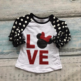 Easter baby girls love leopard three quarter cotton boutique cute top T-shirt raglans clothing ruffles little miss print prince