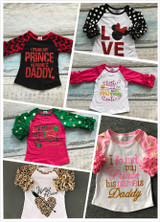 Easter baby girls love leopard three quarter cotton boutique cute top T-shirt raglans clothing ruffles little miss print prince