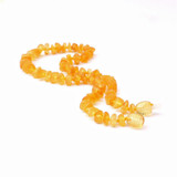 EAST WORLD Honey Raw Amber Necklace Jewel for Baby Teething Relief Custom Baltic Amber Unpolished Handmade Amber Beads Jewelry