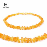 EAST WORLD Honey Raw Amber Necklace Jewel for Baby Teething Relief Custom Baltic Amber Unpolished Handmade Amber Beads Jewelry