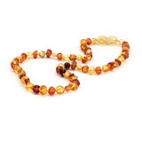 EAST WORLD Cognac Gold Amber Teething Bracelet/Necklace Baltic Natural Amber Collar Boy Girls Birthday Gifts Baby Jewelry