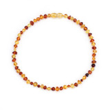 EAST WORLD Cognac Gold Amber Teething Bracelet/Necklace Baltic Natural Amber Collar Boy Girls Birthday Gifts Baby Jewelry