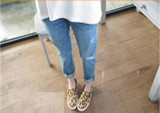 EAST KNITTING CC077 Hot 2017 NEW High Waist Women Jeans Harem Pants Loose Ladies Denim Hole Trousers Plus Size