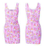 EAST KNITTING 2017 New Summer Women Dress Celeb Bodycon Dress Splash Floral Print Sleeveless Midi Dresses Ladies Casual Vestidos