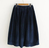 Early spring new Japanese style Corduroy solid A-Line skirt mori girl