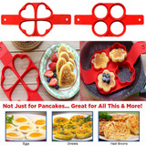 Non Stick Flippin' Fantastic Pancake Pan Flip Perfect Breakfast Maker Eggs Omelette Flipjack Tools 4 Grids Pancake Maker