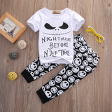 NoEnName-Null Hot sale Cotton 2 pieces Baby Boys Casual T-shirt + Cross Pants Summer Outfits Clothing