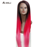 Noble Wigs For Black Women Straight New Lace Front Wig Synthetic Hair 30" Ombre Color Heat Resistant Cosplay Wig Free Shipping