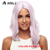 Noble Wavy Wave Lace Front Wigs 20 Inch Long Pink Kanekalon Synthetic Cosplay Wigs For Black Women Heat Resistant Free Shipping