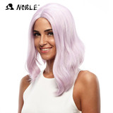 Noble Wavy Wave Lace Front Wigs 20 Inch Long Pink Kanekalon Synthetic Cosplay Wigs For Black Women Heat Resistant Free Shipping