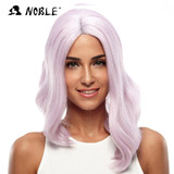 Noble Wavy Wave Lace Front Wigs 20 Inch Long Pink Kanekalon Synthetic Cosplay Wigs For Black Women Heat Resistant Free Shipping