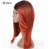 Noble Trendy Lace Wig Kanekalon High Temperature Straight Synthetic Hair Wigs For Black Women Ombre 99J Cosplay Wig FreeShipping