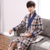 Noble Robes Men Spring Long sleeve Cotton Nightwear Pyjamas Elderly Men sleep sleepwear Robe Plus size 4XL