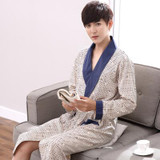 Noble Robes Men Spring Long sleeve Cotton Nightwear Pyjamas Elderly Men sleep sleepwear Robe Plus size 4XL