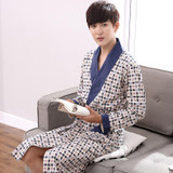 Noble Robes Men Spring Long sleeve Cotton Nightwear Pyjamas Elderly Men sleep sleepwear Robe Plus size 4XL