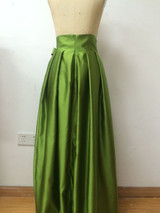Noble Ivory Maxi Skirts A Link Pleated Chic Invisible Zipper Floor Length Skirts 2016 Custom Made Formal Party Long Skirts