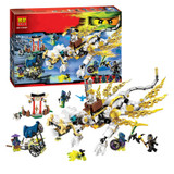 Ninjago Master WU Dragon Ninja Building Kit Thunder Swordsman Building Blocks Bricks Toy 70734 Compatible with Legoe