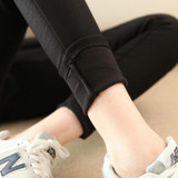 NIJIUDING Winter plus velvet Trousers Elastic Pencil Pants Elastic Waist Casual Pants women pants capris High Waisted Trousers