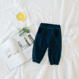 2018 New spring Autumn Casual Children baby kid's boys girls Cute Pocket Denim Elastic Waist pant trousers Y3010