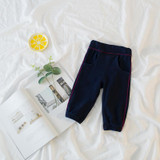 2018 New spring Autumn Casual Children baby kid's boys girls Cute Pocket Denim Elastic Waist pant trousers Y3010