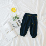 2018 New spring Autumn Casual Children baby kid's boys girls Cute Pocket Denim Elastic Waist pant trousers Y3010