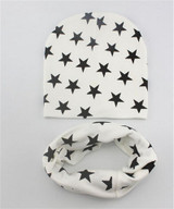 2018 New spring 20 colors star cotton baby hat scarf sets children hats beanies collars boys girls kids caps scarves child wraps