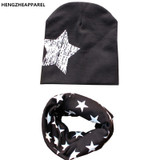 2018 New spring 20 colors star cotton baby hat scarf sets children hats beanies collars boys girls kids caps scarves child wraps