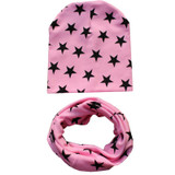 2018 New spring 20 colors star cotton baby hat scarf sets children hats beanies collars boys girls kids caps scarves child wraps
