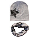 2018 New spring 20 colors star cotton baby hat scarf sets children hats beanies collars boys girls kids caps scarves child wraps