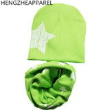 2018 New spring 20 colors star cotton baby hat scarf sets children hats beanies collars boys girls kids caps scarves child wraps
