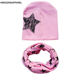 2018 New spring 20 colors star cotton baby hat scarf sets children hats beanies collars boys girls kids caps scarves child wraps