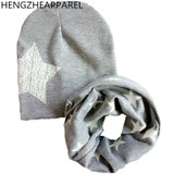 2018 New spring 20 colors star cotton baby hat scarf sets children hats beanies collars boys girls kids caps scarves child wraps