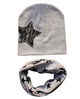 2018 New spring 20 colors star cotton baby hat scarf sets children hats beanies collars boys girls kids caps scarves child wraps