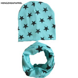2018 New spring 20 colors star cotton baby hat scarf sets children hats beanies collars boys girls kids caps scarves child wraps