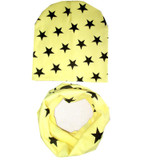 2018 New spring 20 colors star cotton baby hat scarf sets children hats beanies collars boys girls kids caps scarves child wraps
