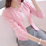 2018 New Solid Color Fashion Women Sweater Female Cardigan Thin Outerwear Summer Short Design Knit Long-sleeve Sweater