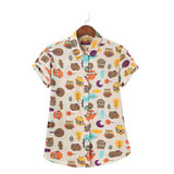 2018 New Short Sleeve Blouse Floral Summer Tops Turn Down Collar Women Shirts Casual Cotton Women Blouses Plus Size Blusas 5XL