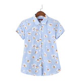 2018 New Short Sleeve Blouse Floral Summer Tops Turn Down Collar Women Shirts Casual Cotton Women Blouses Plus Size Blusas 5XL