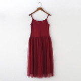 2018 New Sexy Spaghetti Strap Patchwork Mesh Dress Spring Summer Women Gauze Lace Tank Dress Basic Sundress Party Vestidos