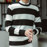 2018 New Pullovers Men Top Design Autumn Spring Brand Clothing Casual Slim Fit Cotton Knitting Quality Patchwork Mens Sweaters