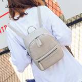 2018 New PU Leather Ladies Feminine Backpack For Teenage Women Backpack Girls School Bag Solid Mini Small Backpack