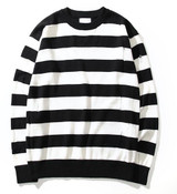 2018 NEW OVERSIZE Black yellow stripes Joining together hole nick men sweater hip hop GD Fashion Casual sweater M-XL