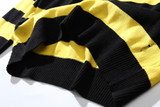2018 NEW OVERSIZE Black yellow stripes Joining together hole nick men sweater hip hop GD Fashion Casual sweater M-XL