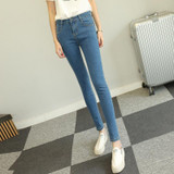 2018 New Jeans Women High Waist High Elastic Jeans Women Hot Sale American Apparel Skinny Pencil Denim Pants Fashion Feet