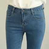 2018 New Jeans Women High Waist High Elastic Jeans Women Hot Sale American Apparel Skinny Pencil Denim Pants Fashion Feet