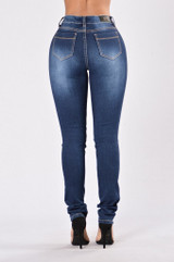 2018 new jeans woman ripped dark blue trousers Mid waist hole pencil jeans Cotton stretch bodycon sexy skinny denim pants women