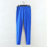 2018 New Jeans Plus Size Pants Women's Spring Korean Elastic Waist Pants Feet Pants 7 Color Solid Slim Was Thin Pencil Pants